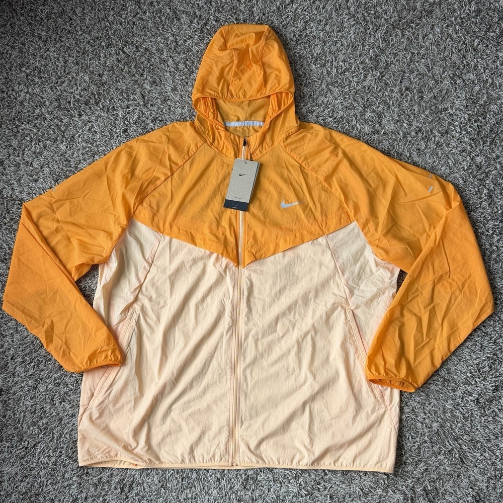 Nike Stride Repel UV Running Jacket Men's 2XL Orange Zip HV4548-873 NEW RARE
